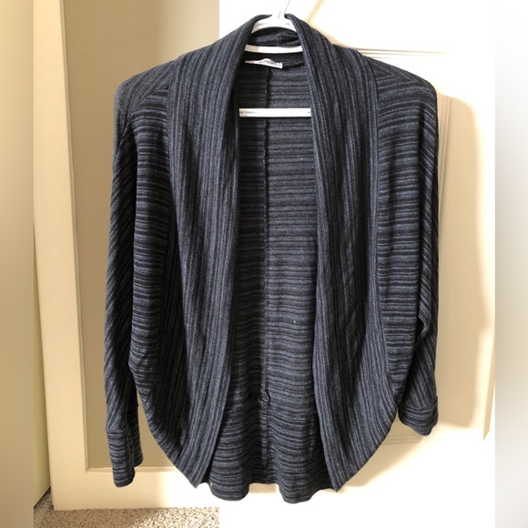 Black and grey striped open cardigan - Picture 2 of 4